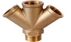 Sarı Pirinç 1/2  3'lü Çatal Bağlantı